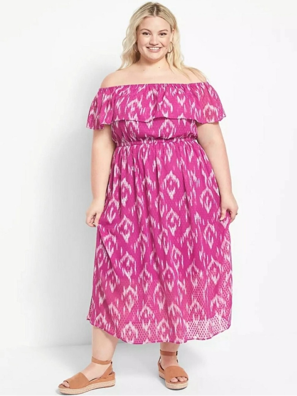 Lane Bryant Hot Pink Off-Shoulder Dress size 14-16